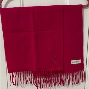 Yves Saint Laurent Raspberry Pink Fringe Scarf